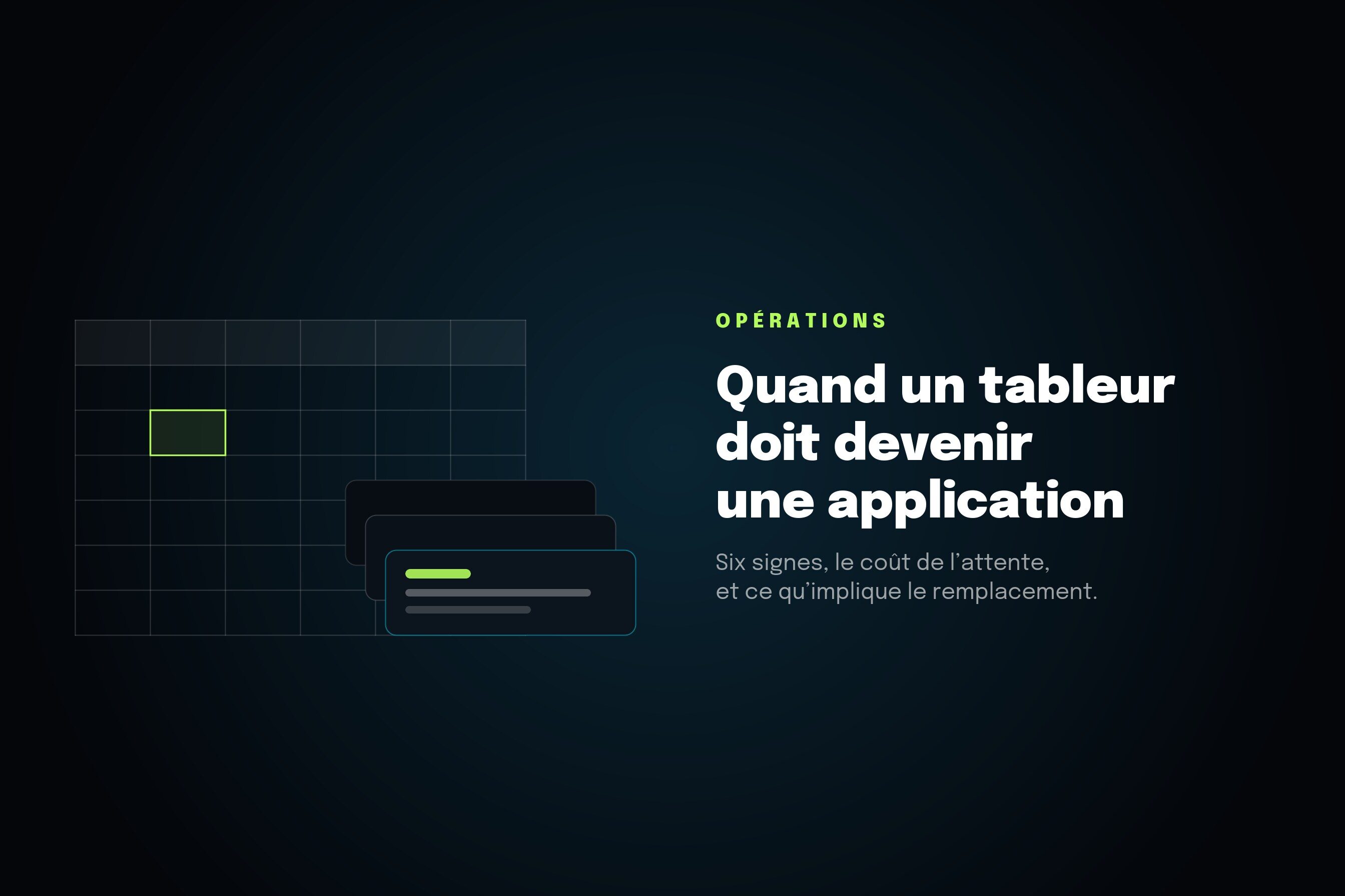 Quand un tableur doit devenir une application