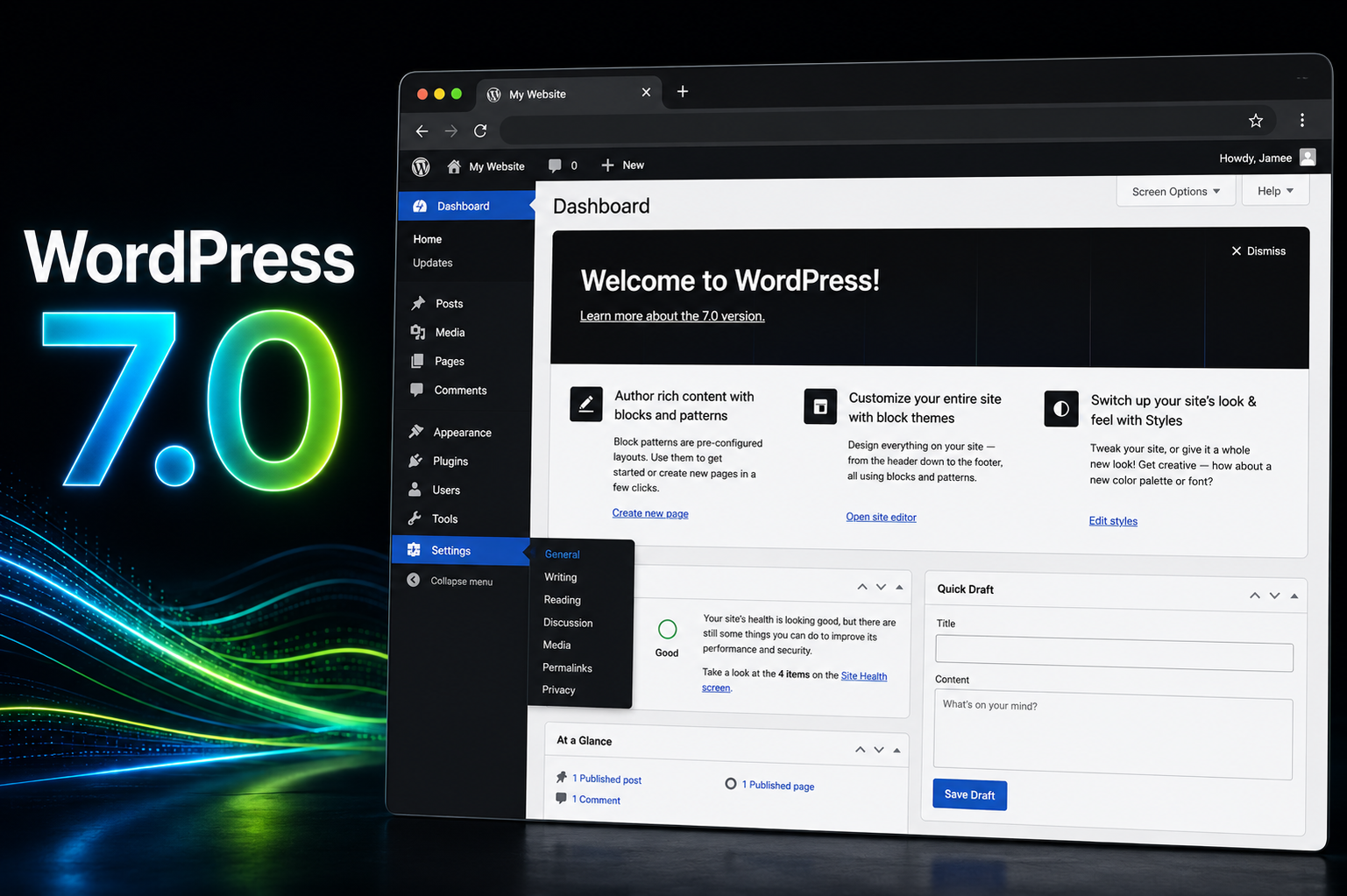 WordPress 7.0 est disponible, nouveautés, corrections, et précautions avant la mise à jour