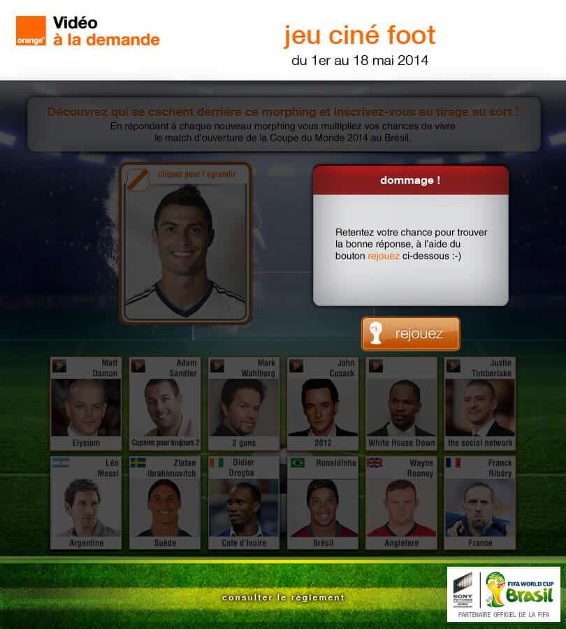 Jeu Ciné foot 1